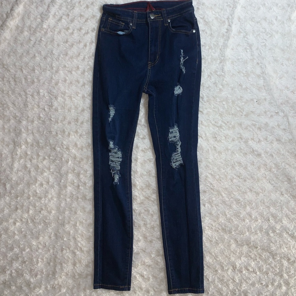 Dark Blue Ripped Jeans